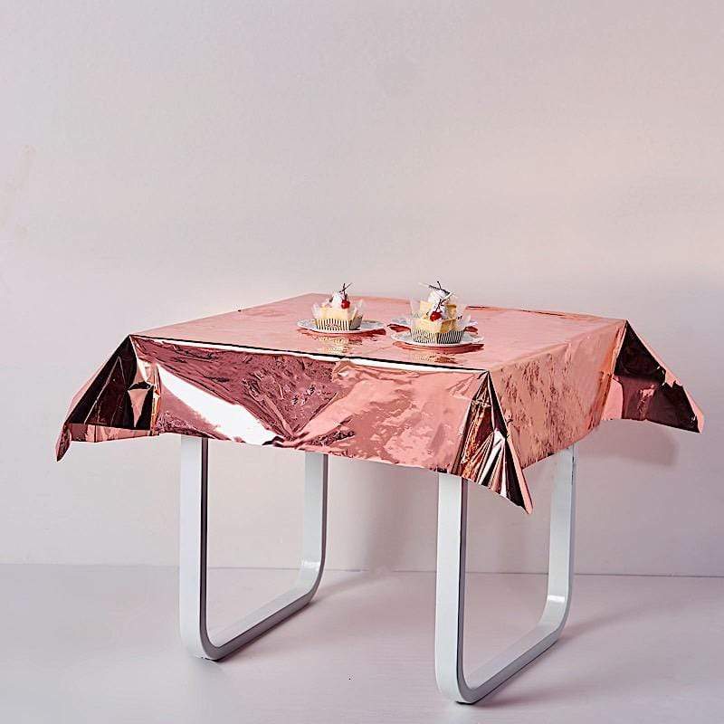 50x50 in Metallic Square Disposable Plastic Tablecloth