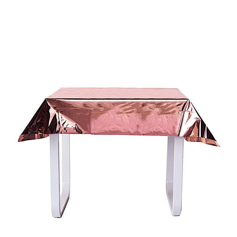 50x50 in Metallic Square Disposable Plastic Tablecloth