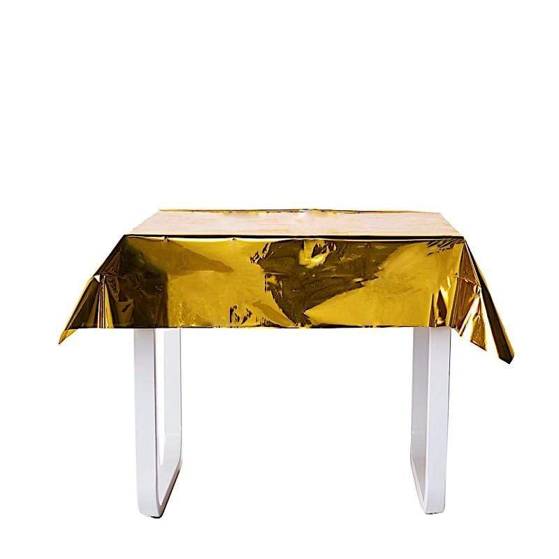 50x50 in Metallic Square Disposable Plastic Tablecloth