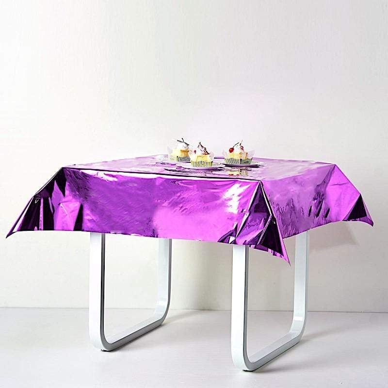 50x50 in Metallic Square Disposable Plastic Tablecloth