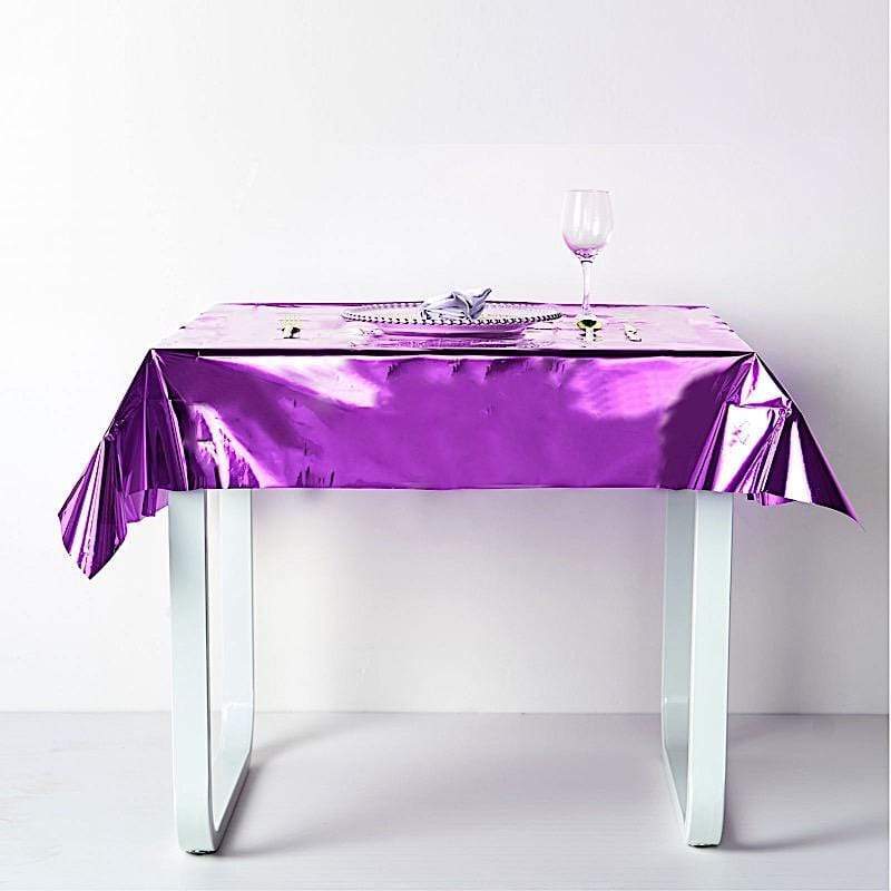 50x50 in Metallic Square Disposable Plastic Tablecloth