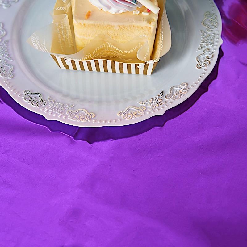 50x50 in Metallic Square Disposable Plastic Tablecloth