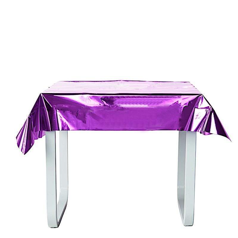 50x50 in Metallic Square Disposable Plastic Tablecloth