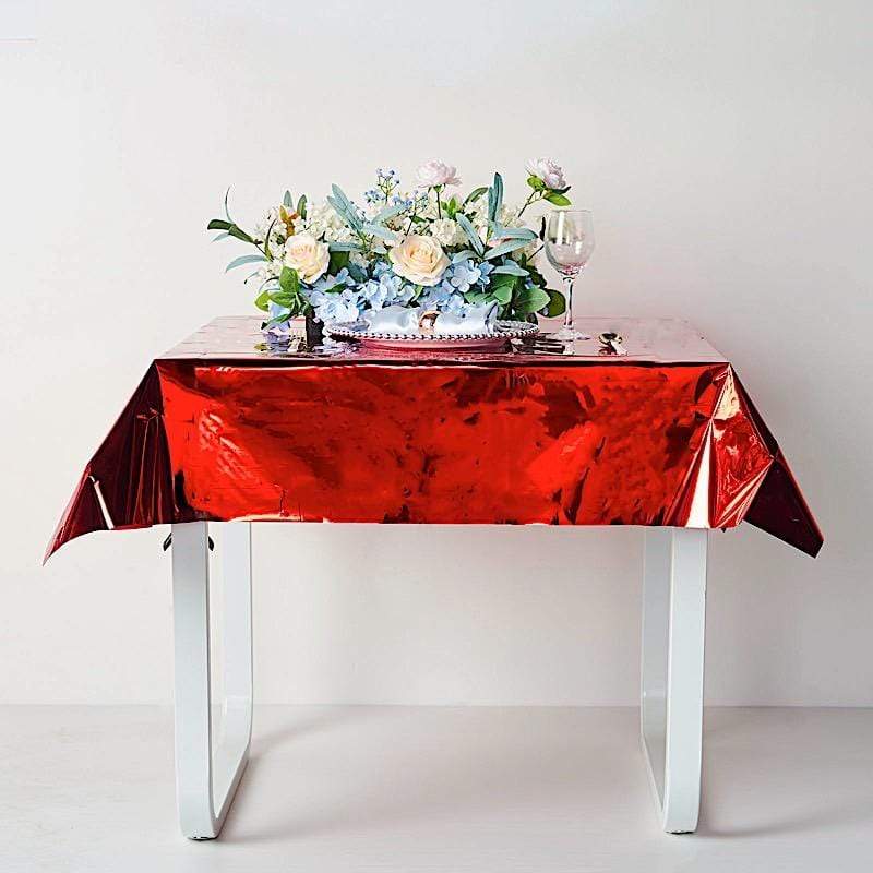 50x50 in Metallic Square Disposable Plastic Tablecloth