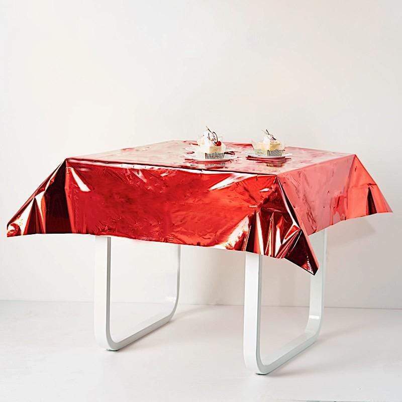 50x50 in Metallic Square Disposable Plastic Tablecloth