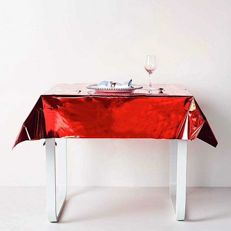 50x50 in Metallic Square Disposable Plastic Tablecloth