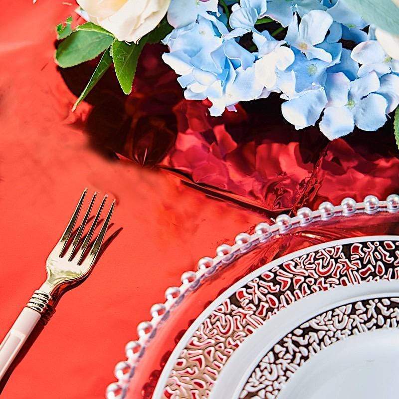 50x50 in Metallic Square Disposable Plastic Tablecloth