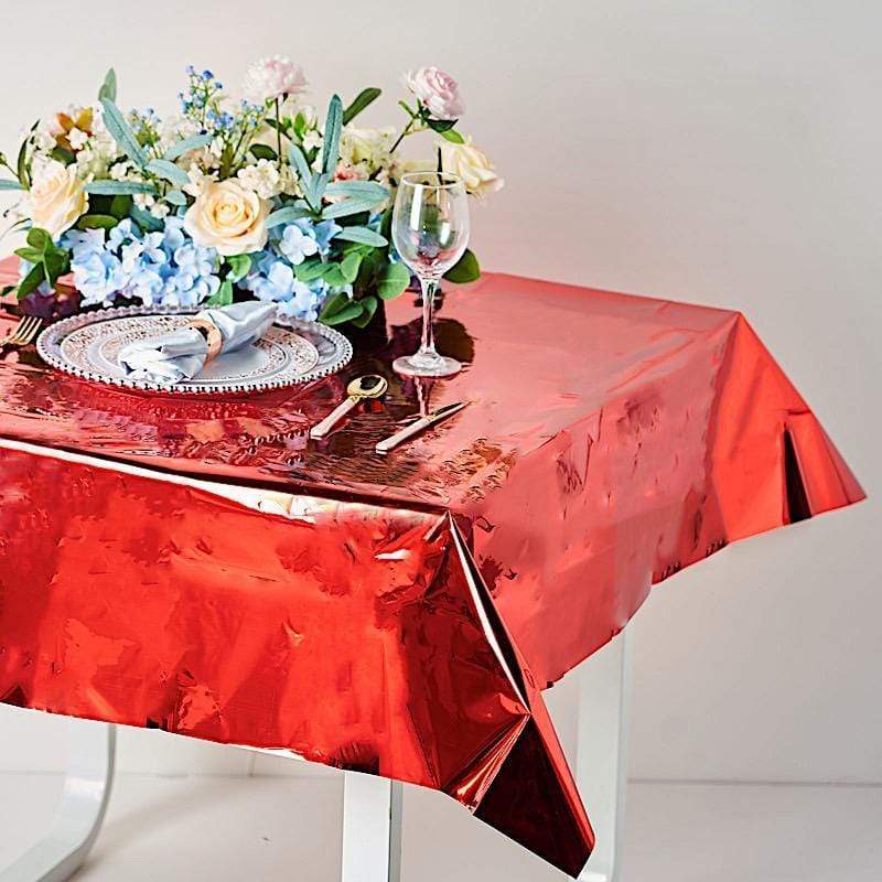 50x50 in Metallic Square Disposable Plastic Tablecloth