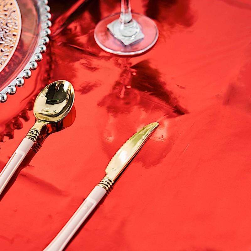 50x50 in Metallic Square Disposable Plastic Tablecloth