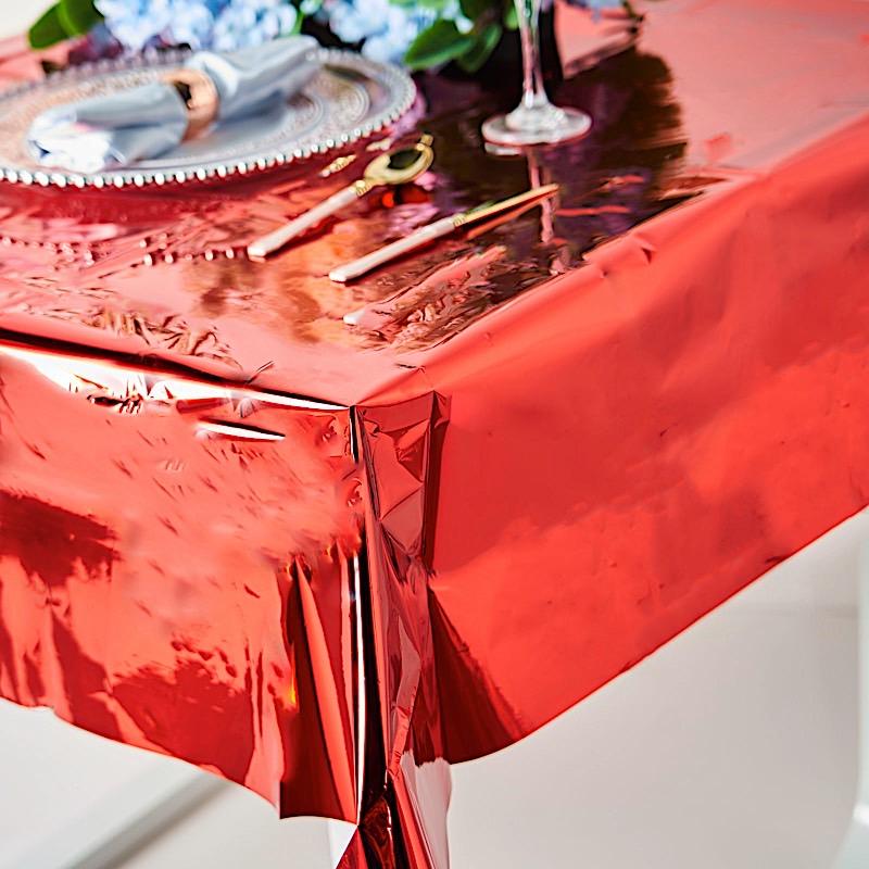 50x50 in Metallic Square Disposable Plastic Tablecloth