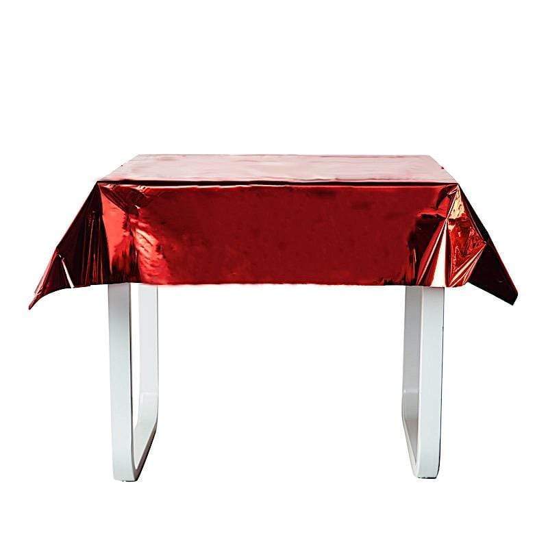 50x50 in Metallic Square Disposable Plastic Tablecloth