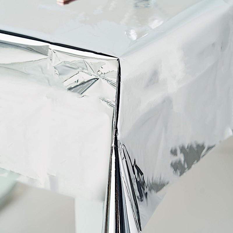 50x50 in Metallic Square Disposable Plastic Tablecloth