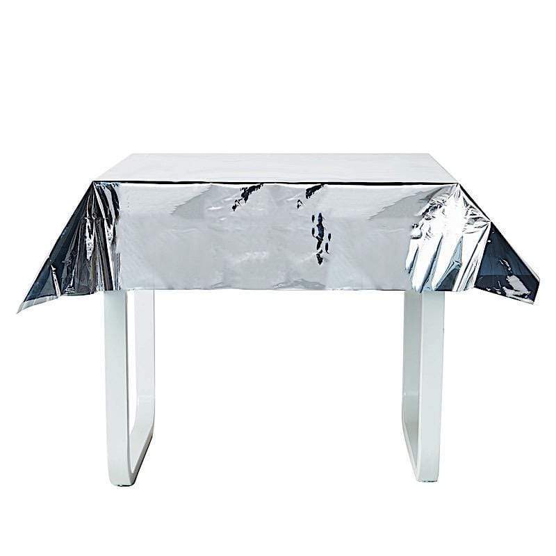 50x50 in Metallic Square Disposable Plastic Tablecloth