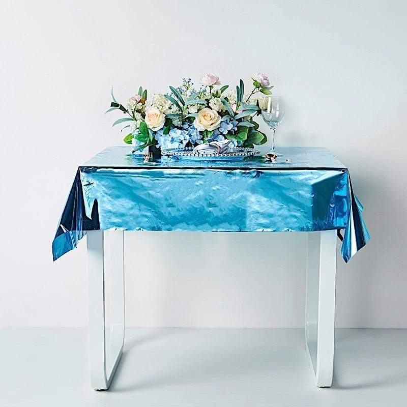 50x50 in Metallic Square Disposable Plastic Tablecloth