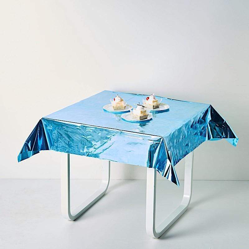 50x50 in Metallic Square Disposable Plastic Tablecloth