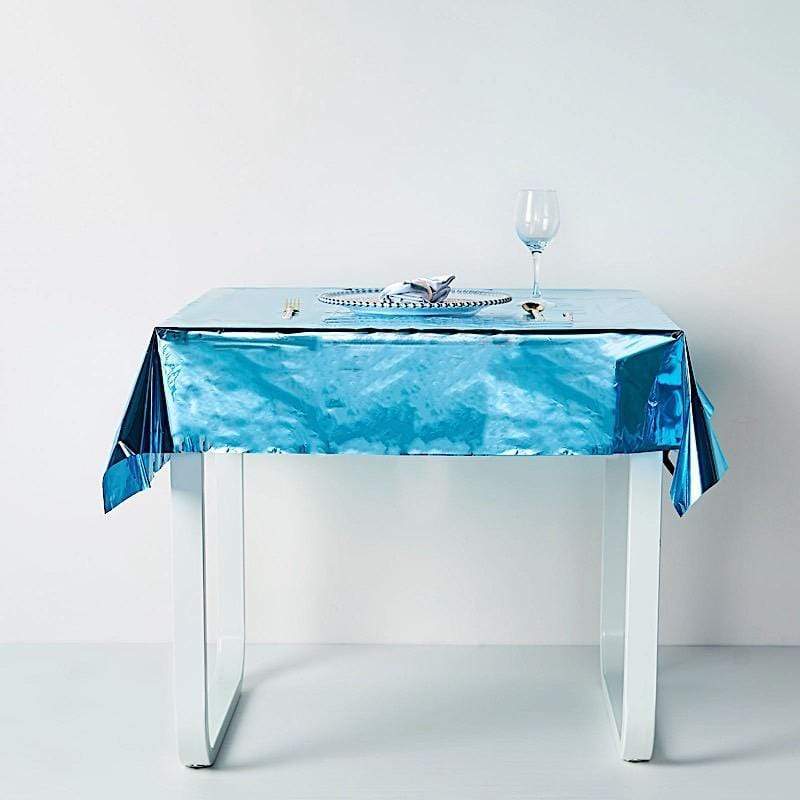 50x50 in Metallic Square Disposable Plastic Tablecloth