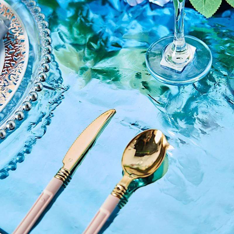 50x50 in Metallic Square Disposable Plastic Tablecloth