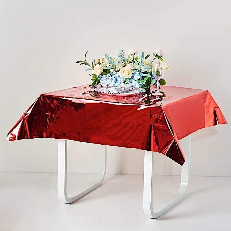 50x50 in Metallic Square Disposable Plastic Tablecloth