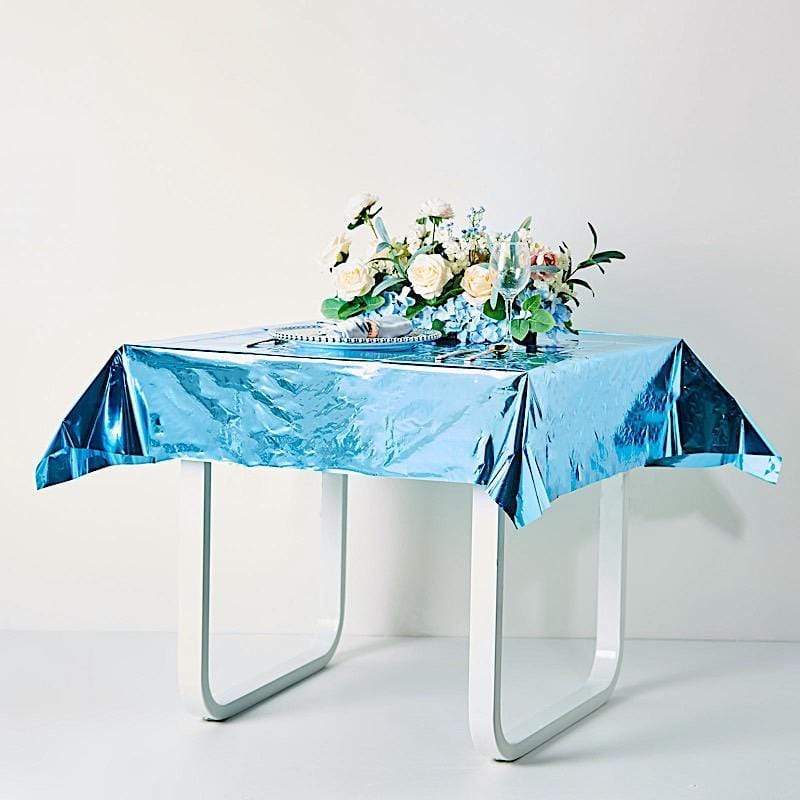 50x50 in Metallic Square Disposable Plastic Tablecloth