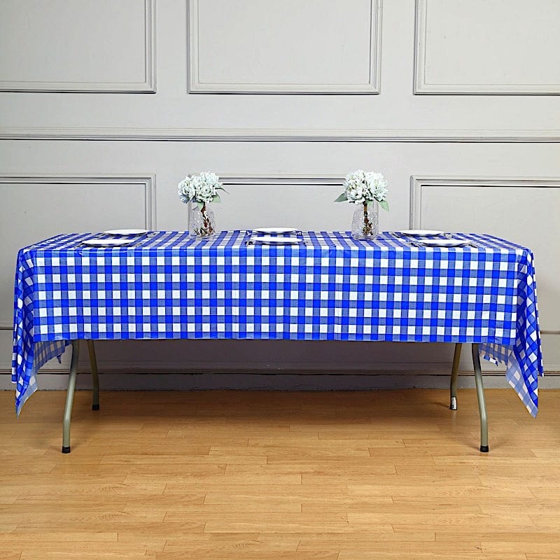 54x108 inch Checkered Disposable Plastic Table Cover Rectangular Tablecloth