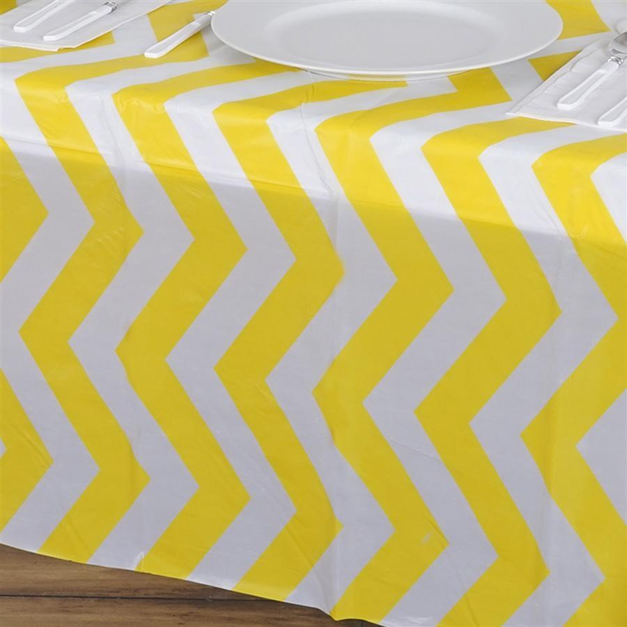 54x72 inch Chevron Disposable Plastic Table Cover Rectangular Tablecloth