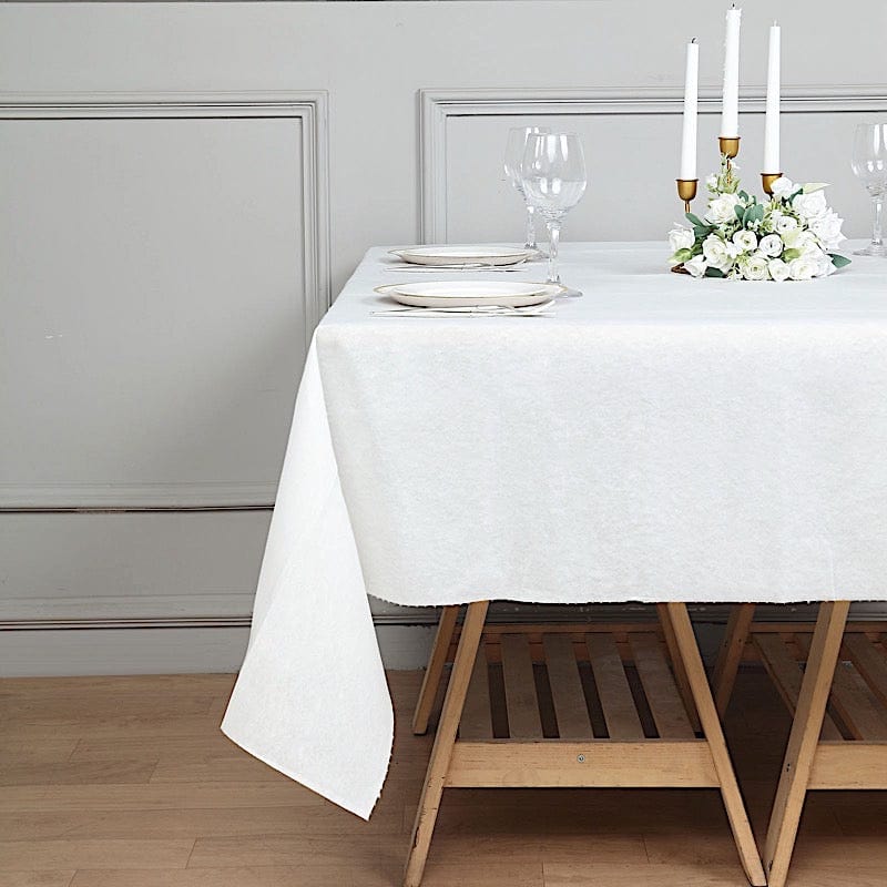 White 70x70 in Disposable Airlaid Paper Square Tablecloth