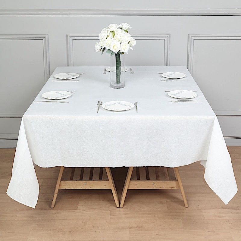 White 70x70 in Disposable Airlaid Paper Square Tablecloth