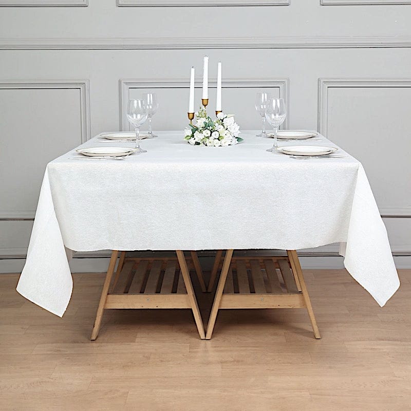 White 70x70 in Disposable Airlaid Paper Square Tablecloth
