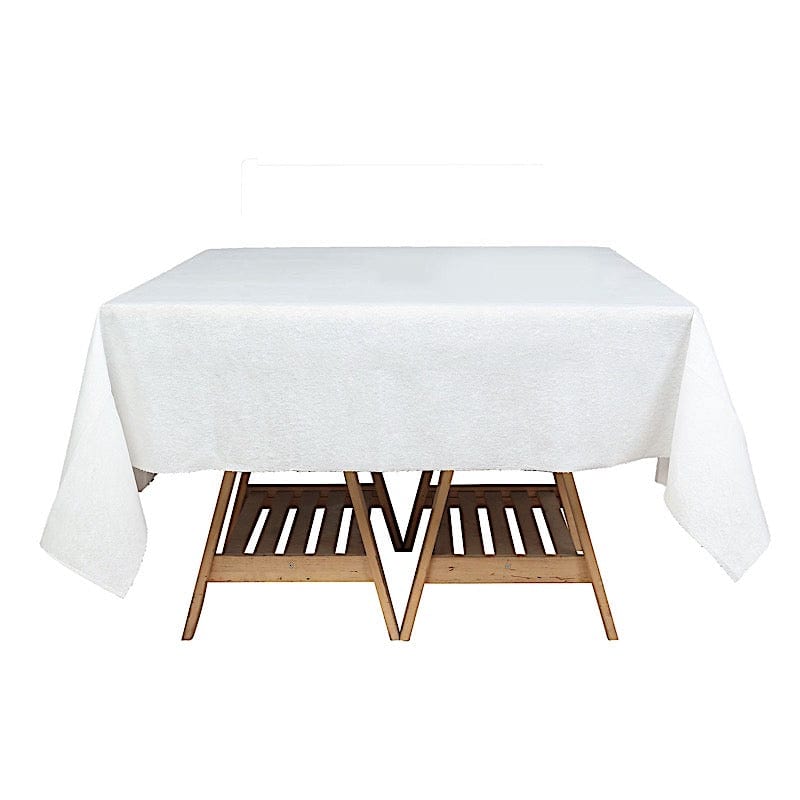 White 70x70 in Disposable Airlaid Paper Square Tablecloth