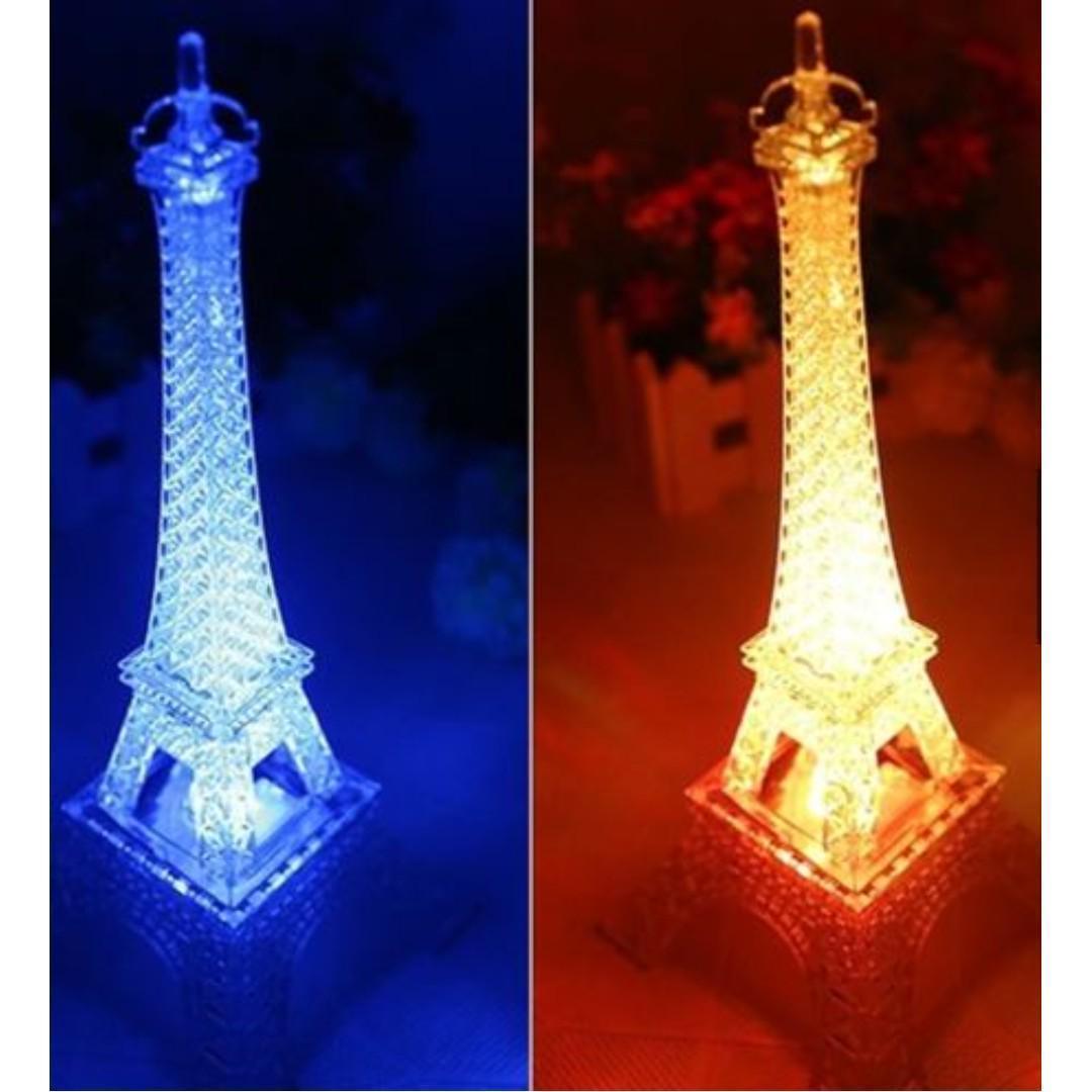 10 inch Acrylic Eiffel Tower Centerpiece with LED Light