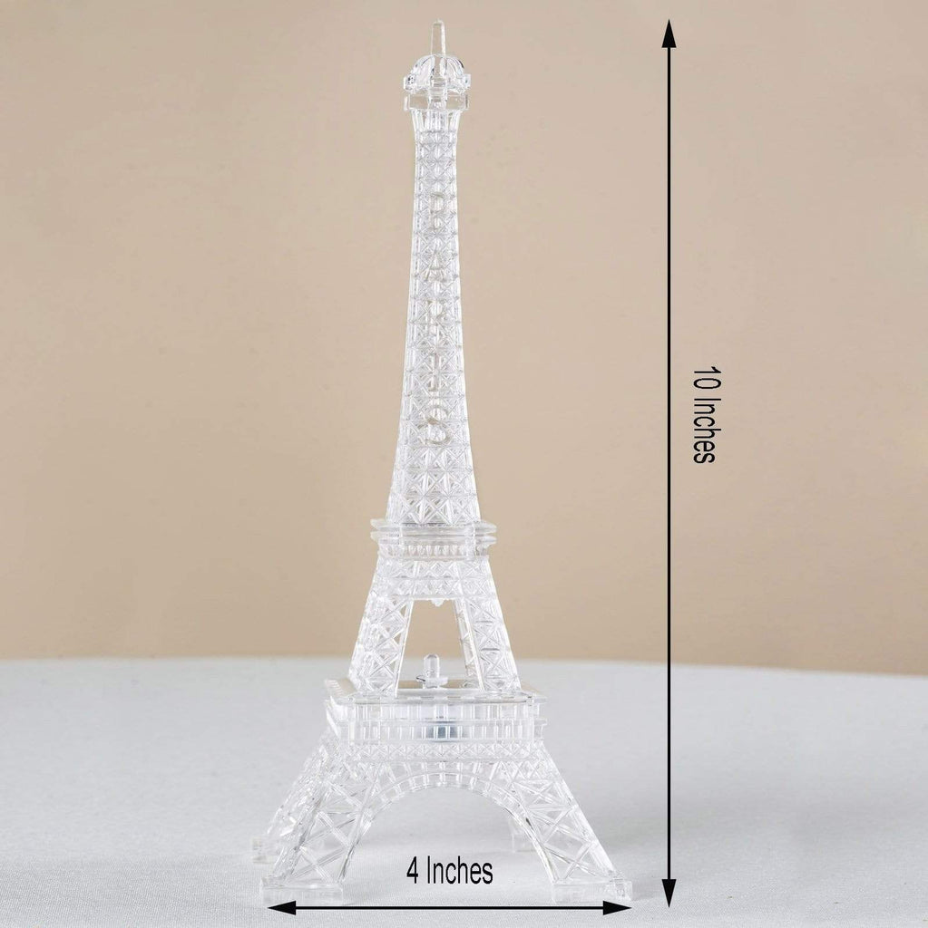 10 inch Acrylic Eiffel Tower Centerpiece with LED Light