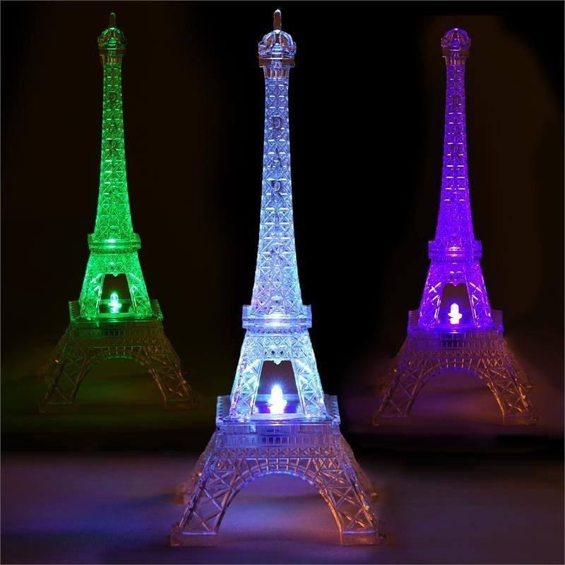 10 inch Acrylic Eiffel Tower Centerpiece with LED Light