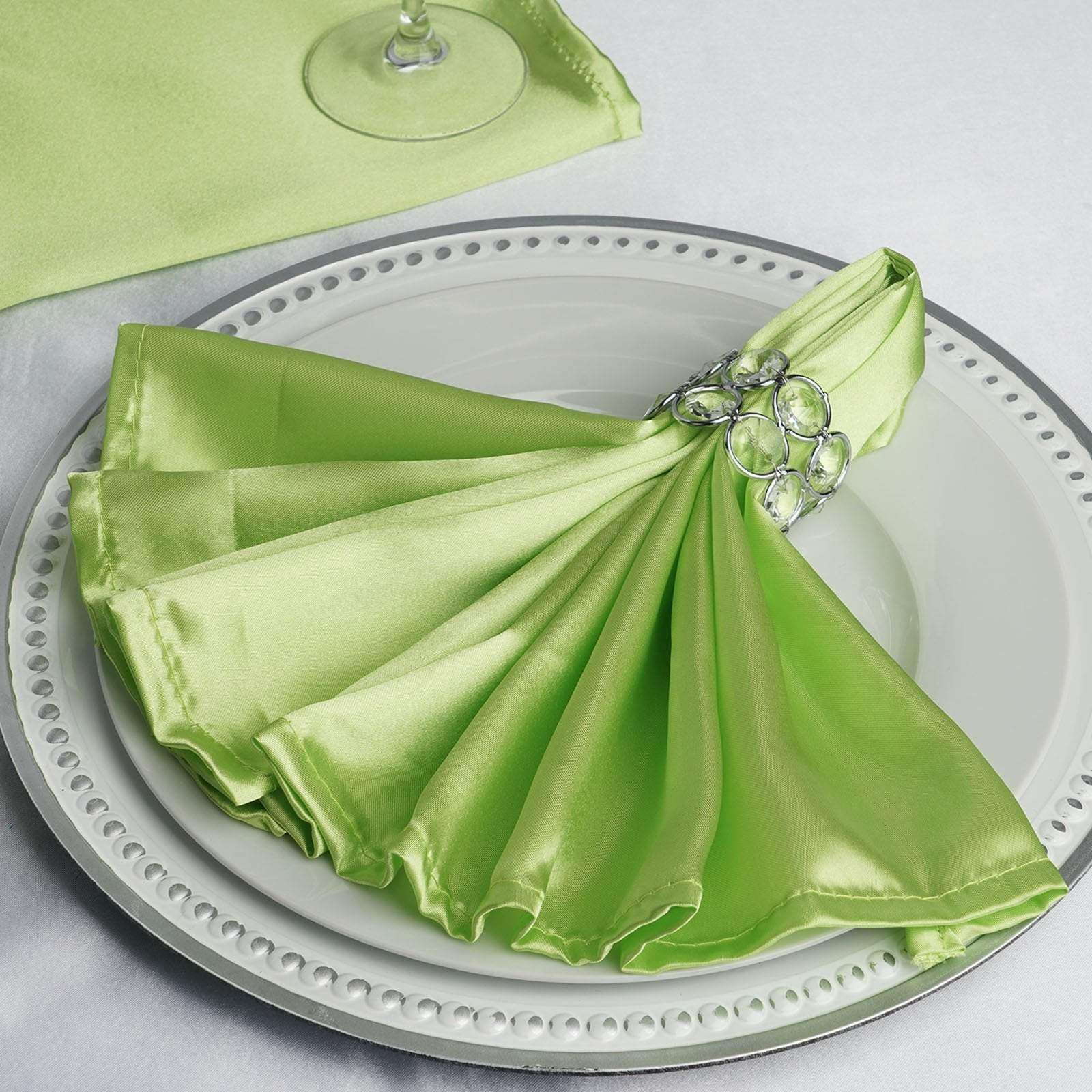 5 Satin Dinner Napkins Wedding Party Reception Events