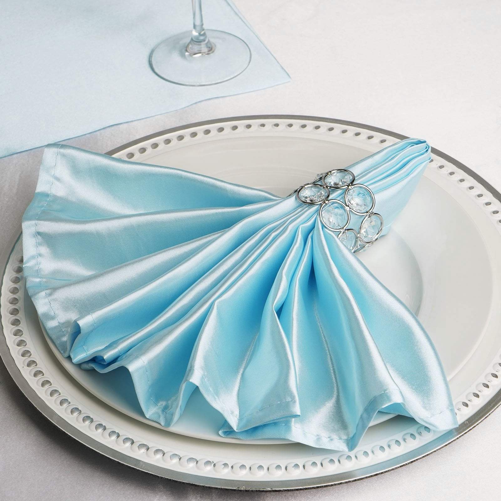 5 Satin Dinner Napkins Wedding Party Reception Events