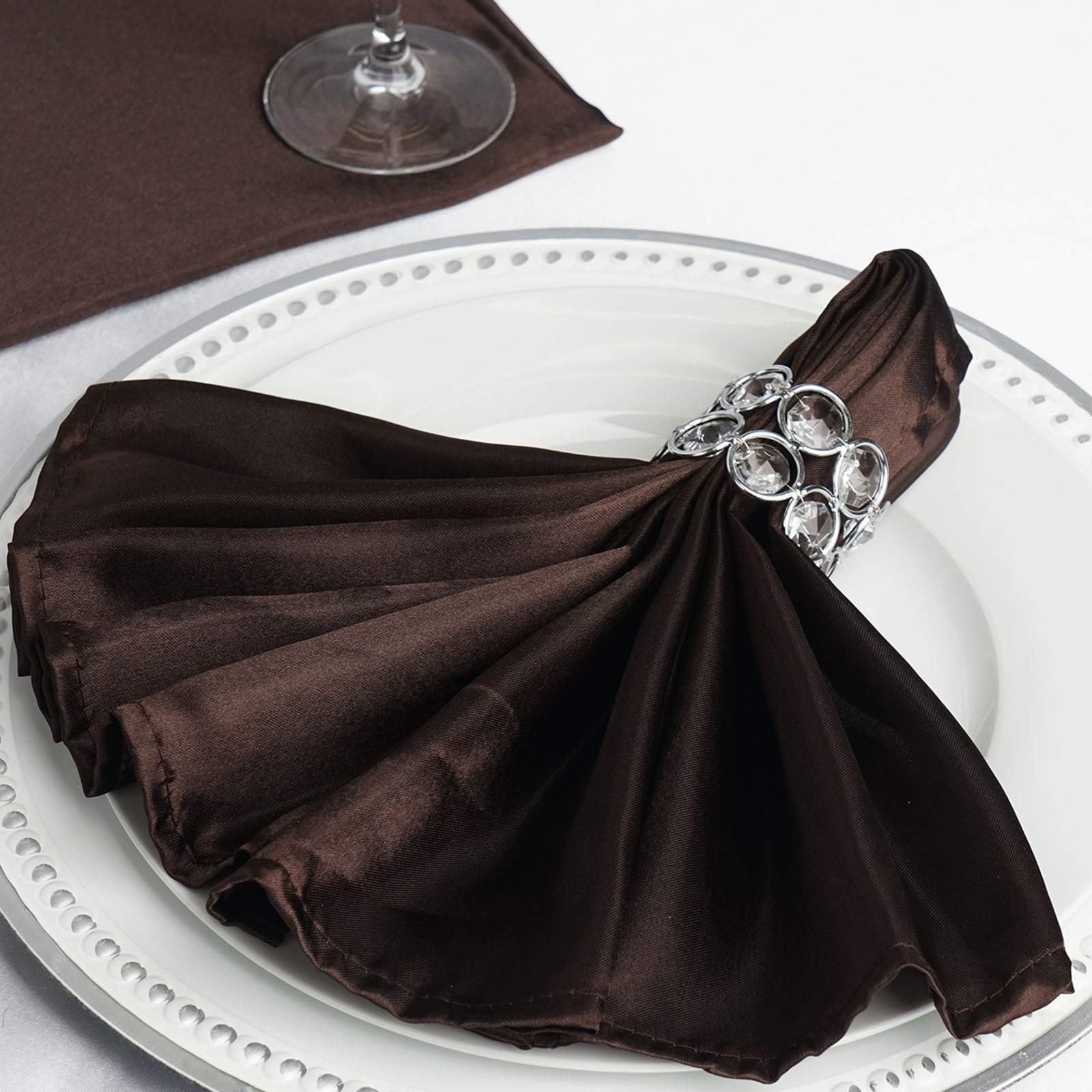 5 Satin Dinner Napkins Wedding Party Reception Events