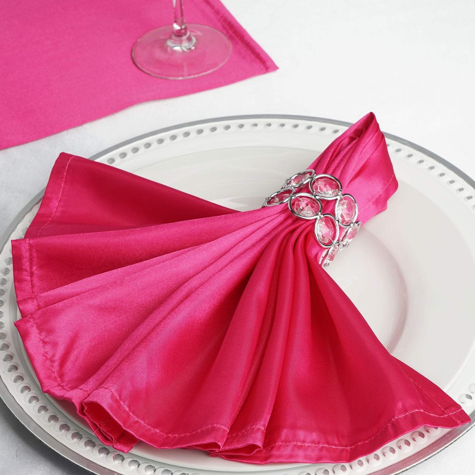 5 Satin Dinner Napkins Wedding Party Reception Events