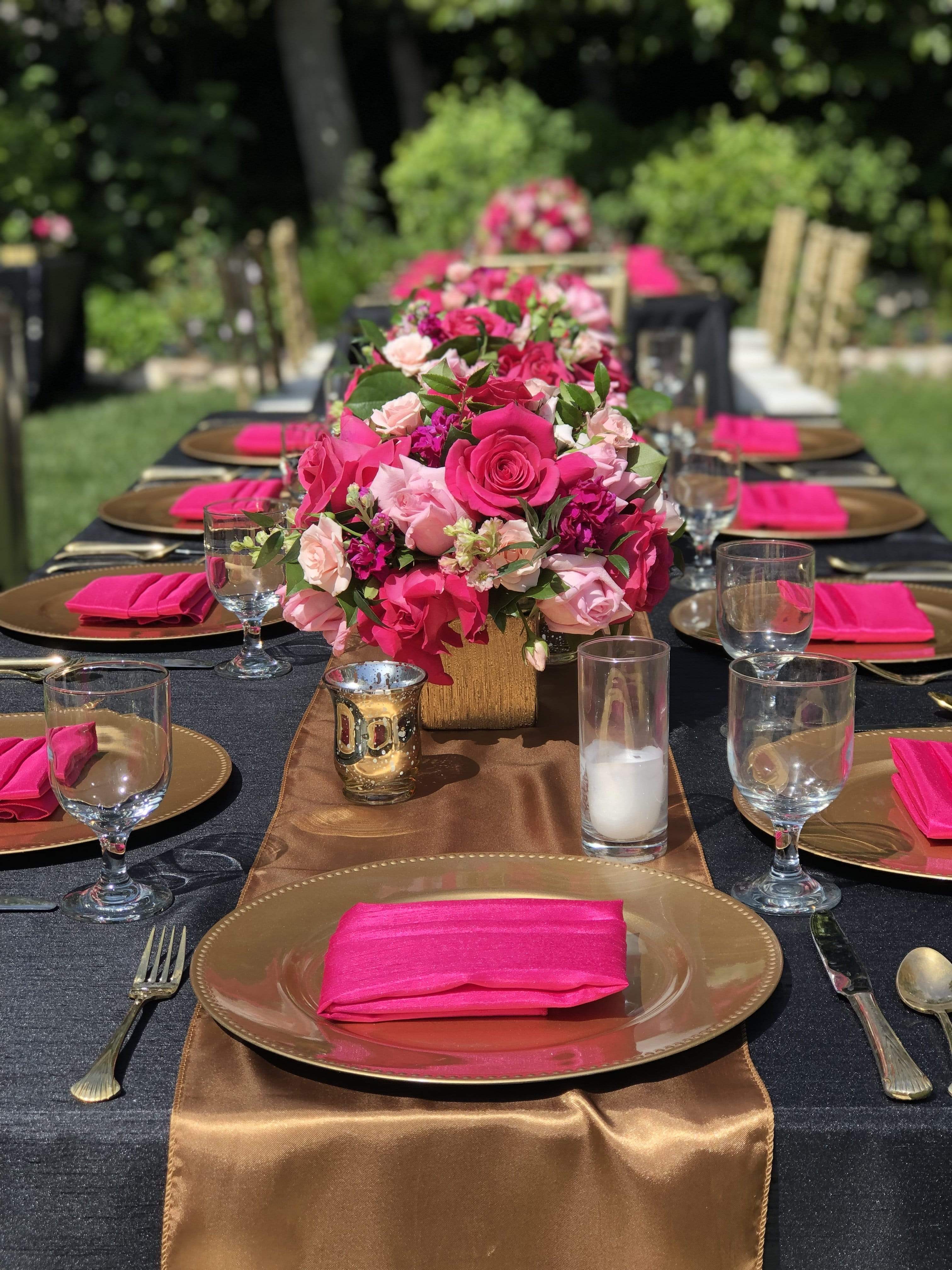 5 Satin Dinner Napkins Wedding Party Reception Events