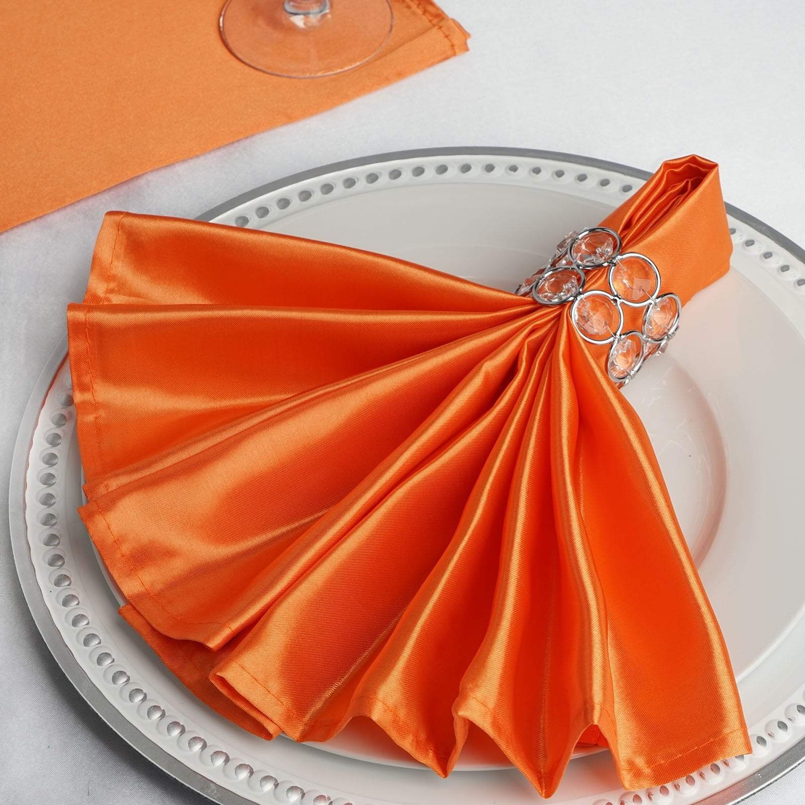 5 Satin Dinner Napkins Wedding Party Reception Events