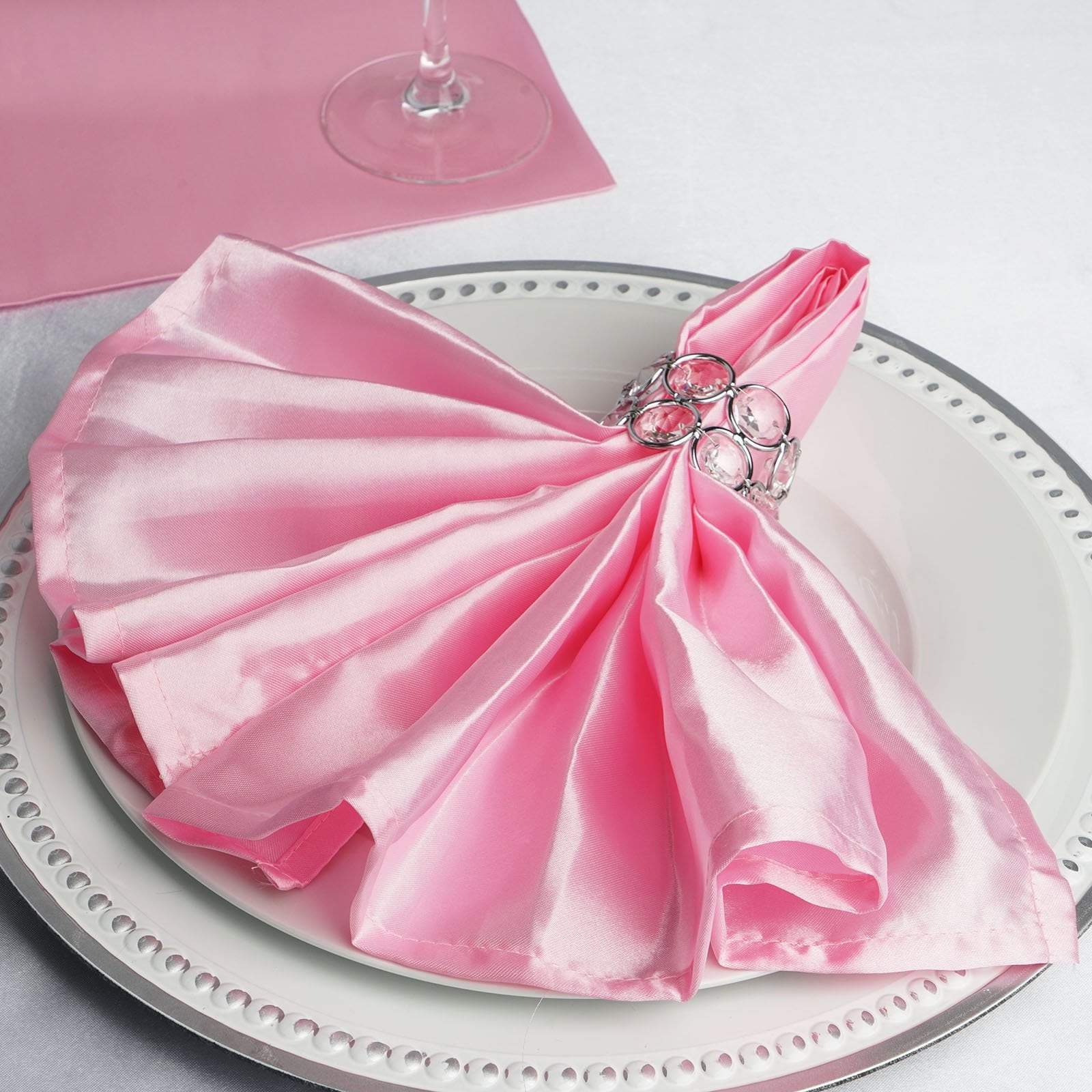 5 Satin Dinner Napkins Wedding Party Reception Events