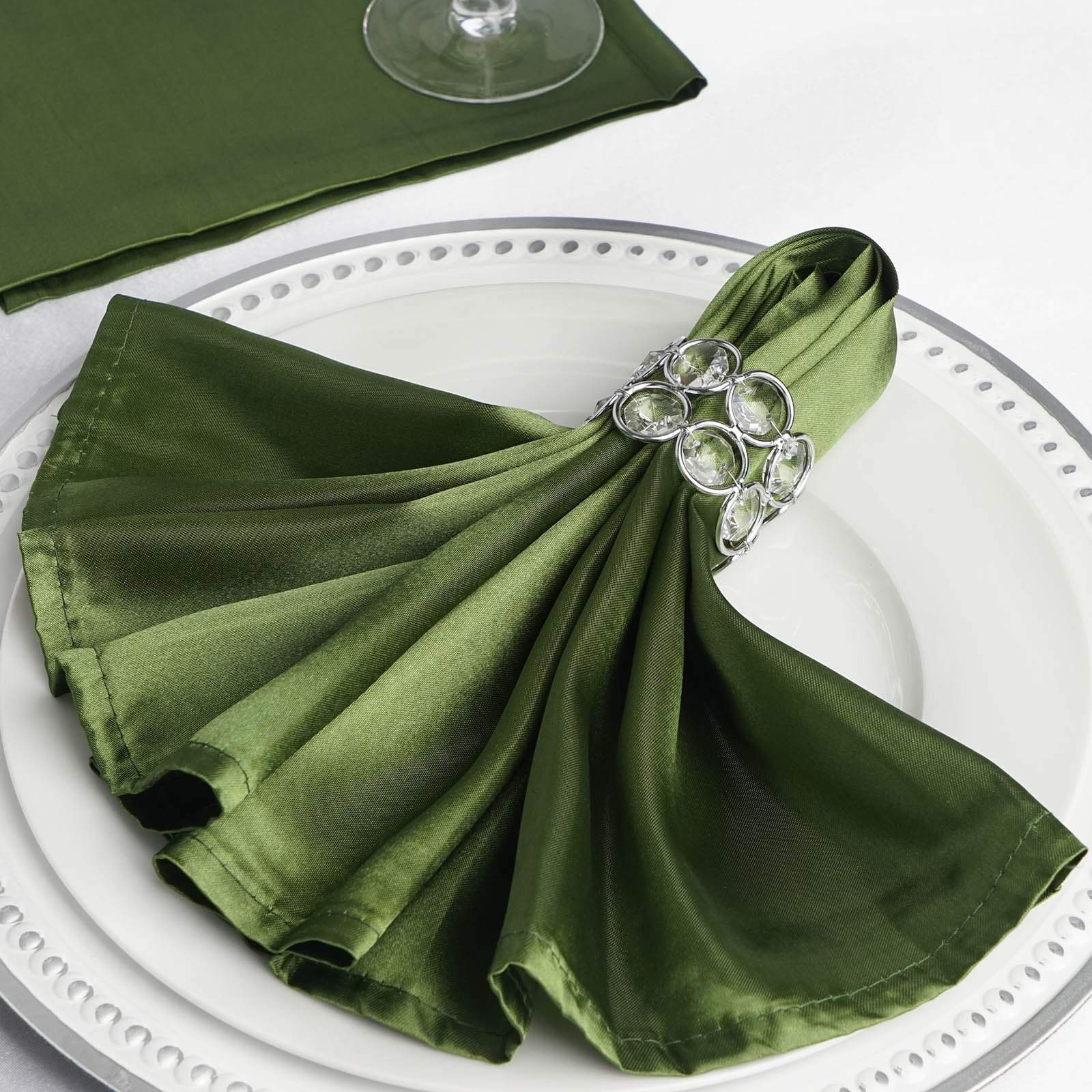 5 Satin Dinner Napkins Wedding Party Reception Events