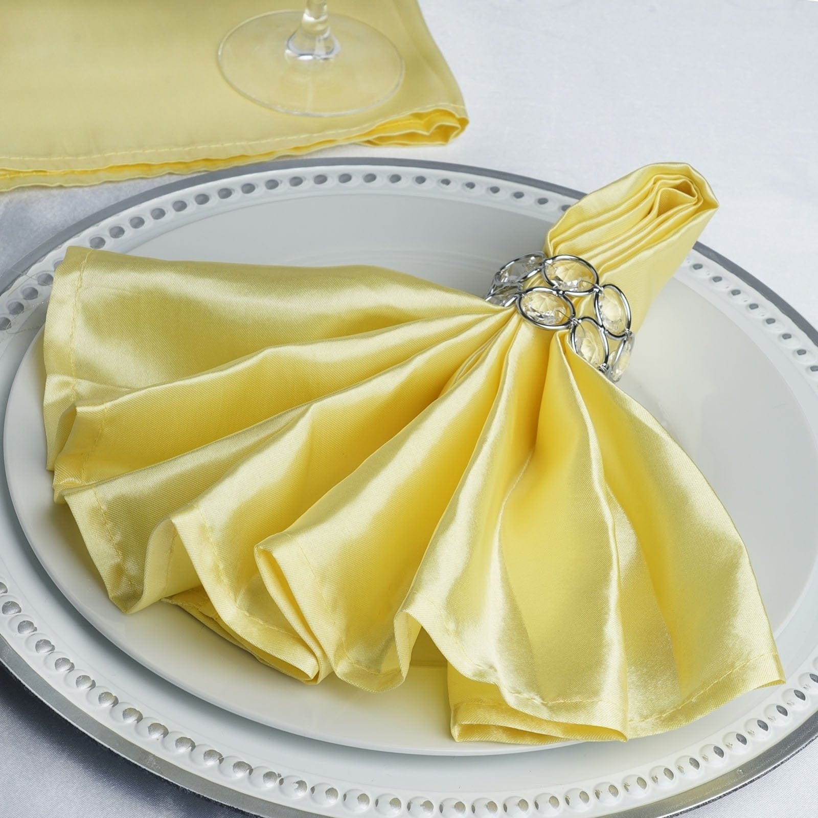 5 Satin Dinner Napkins Wedding Party Reception Events