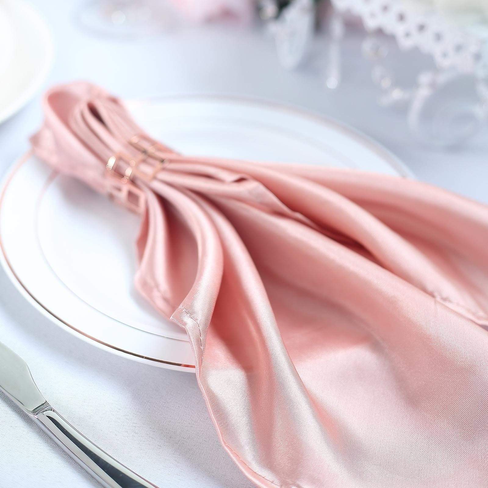 5 Satin Dinner Napkins Wedding Party Reception Events
