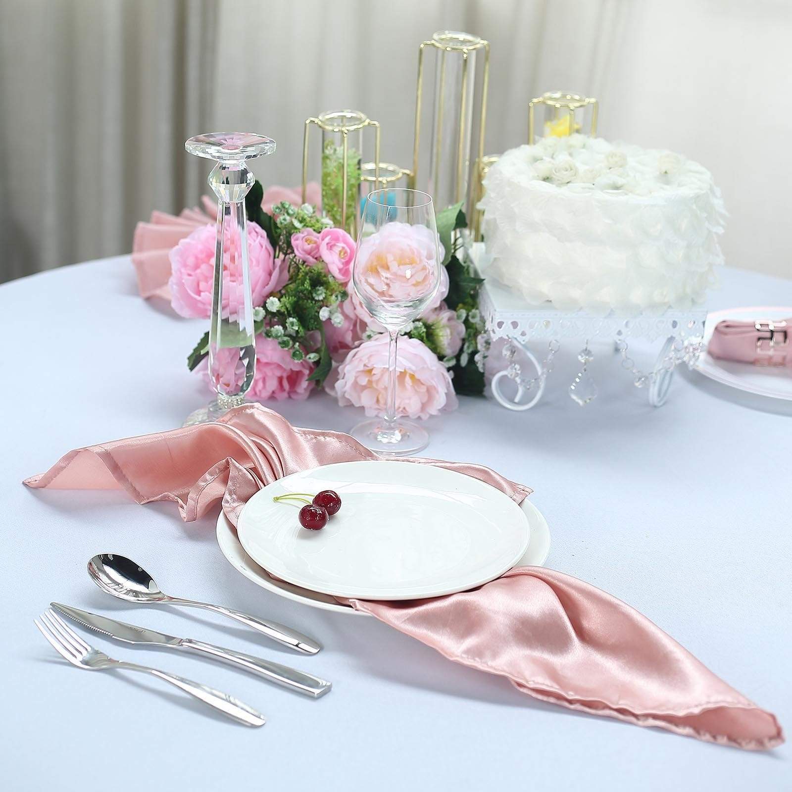 5 Satin Dinner Napkins Wedding Party Reception Events