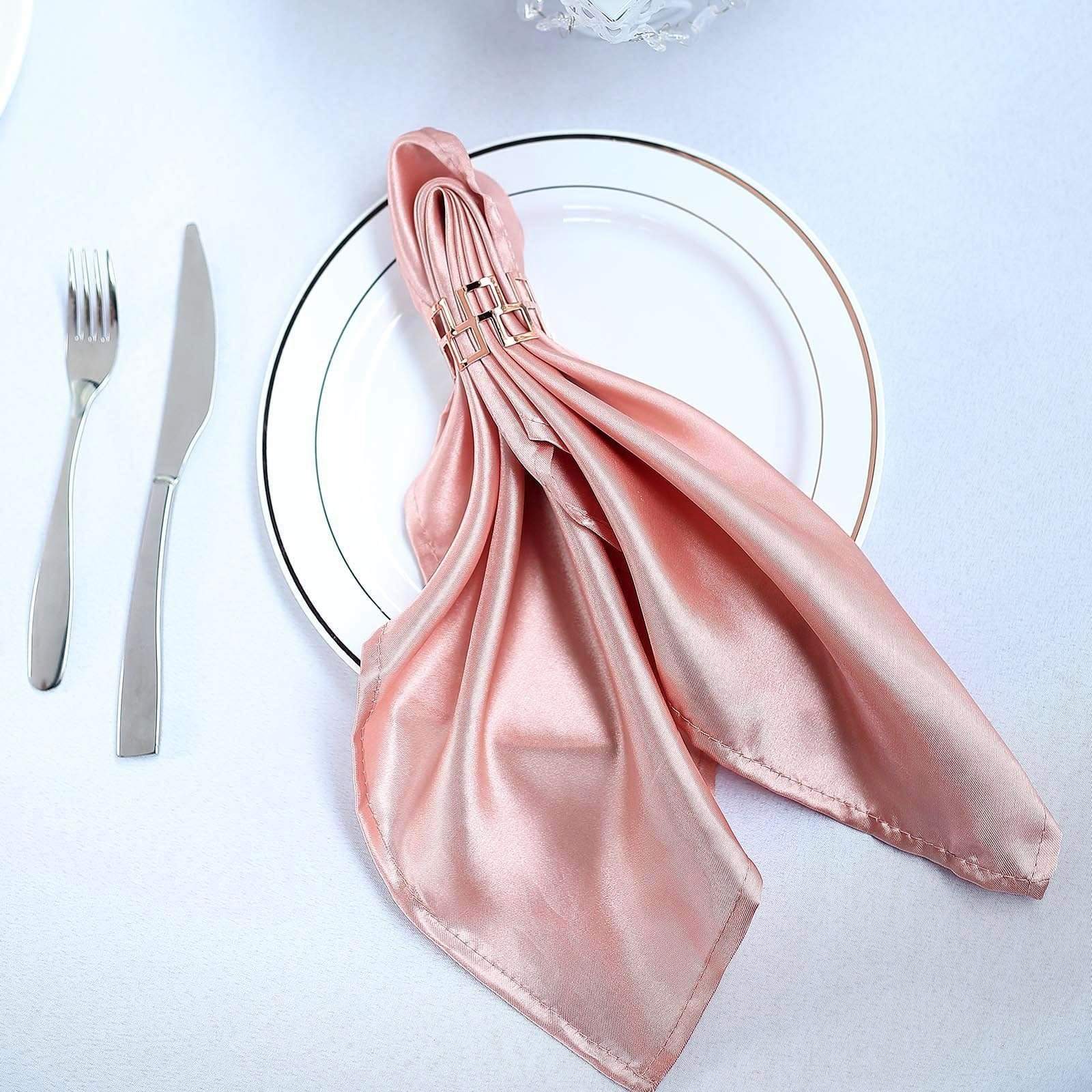 5 Satin Dinner Napkins Wedding Party Reception Events