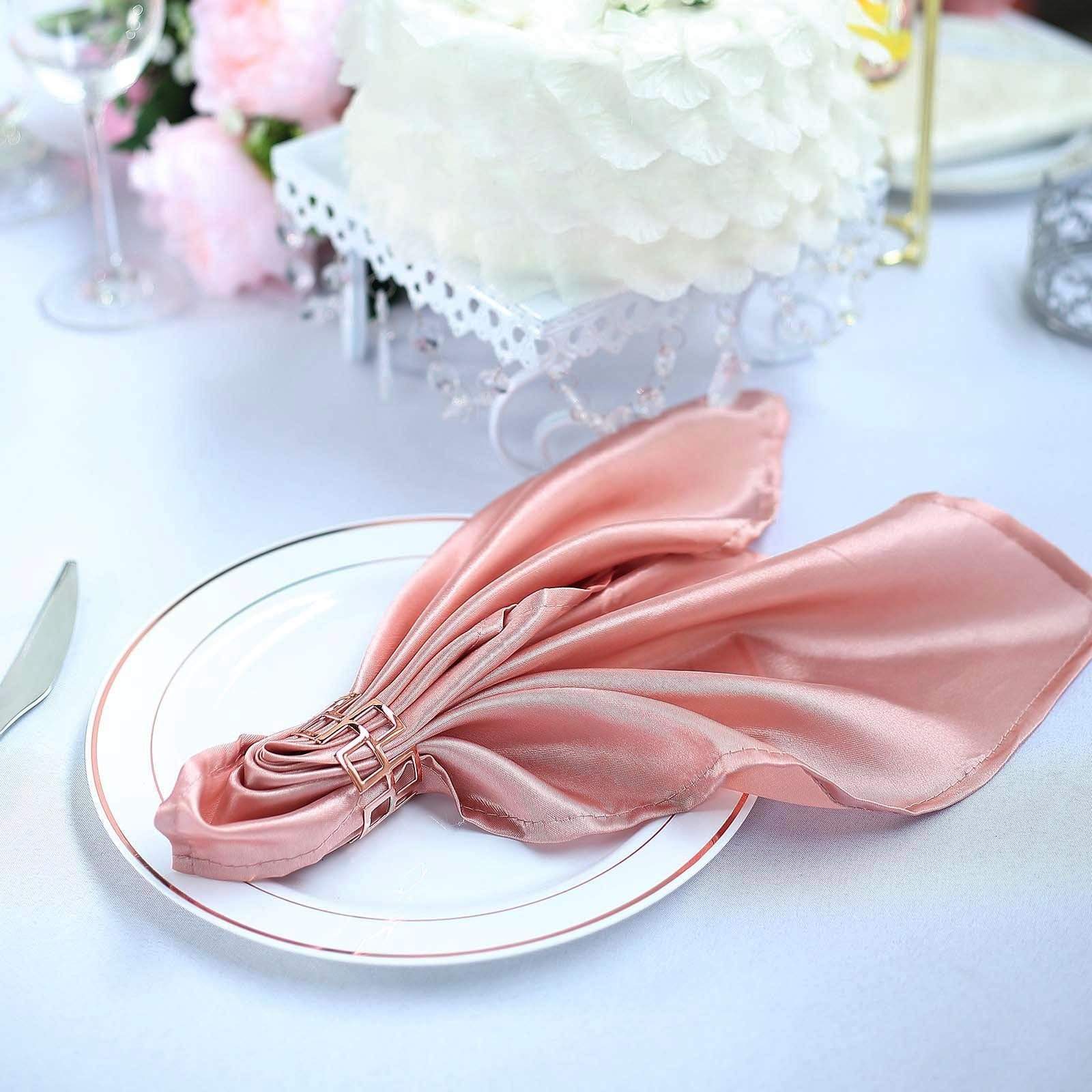 5 Satin Dinner Napkins Wedding Party Reception Events