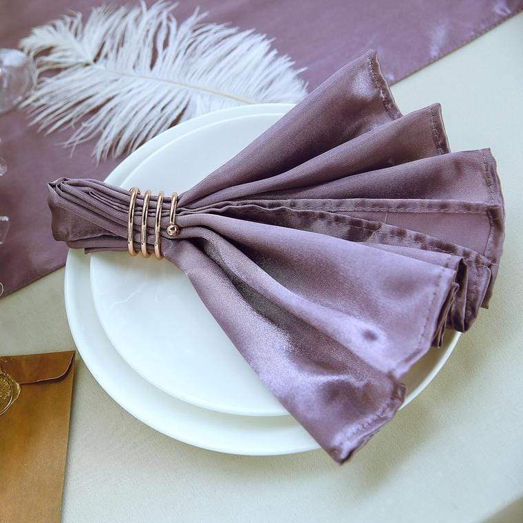5 Satin Dinner Napkins Wedding Party Reception Events