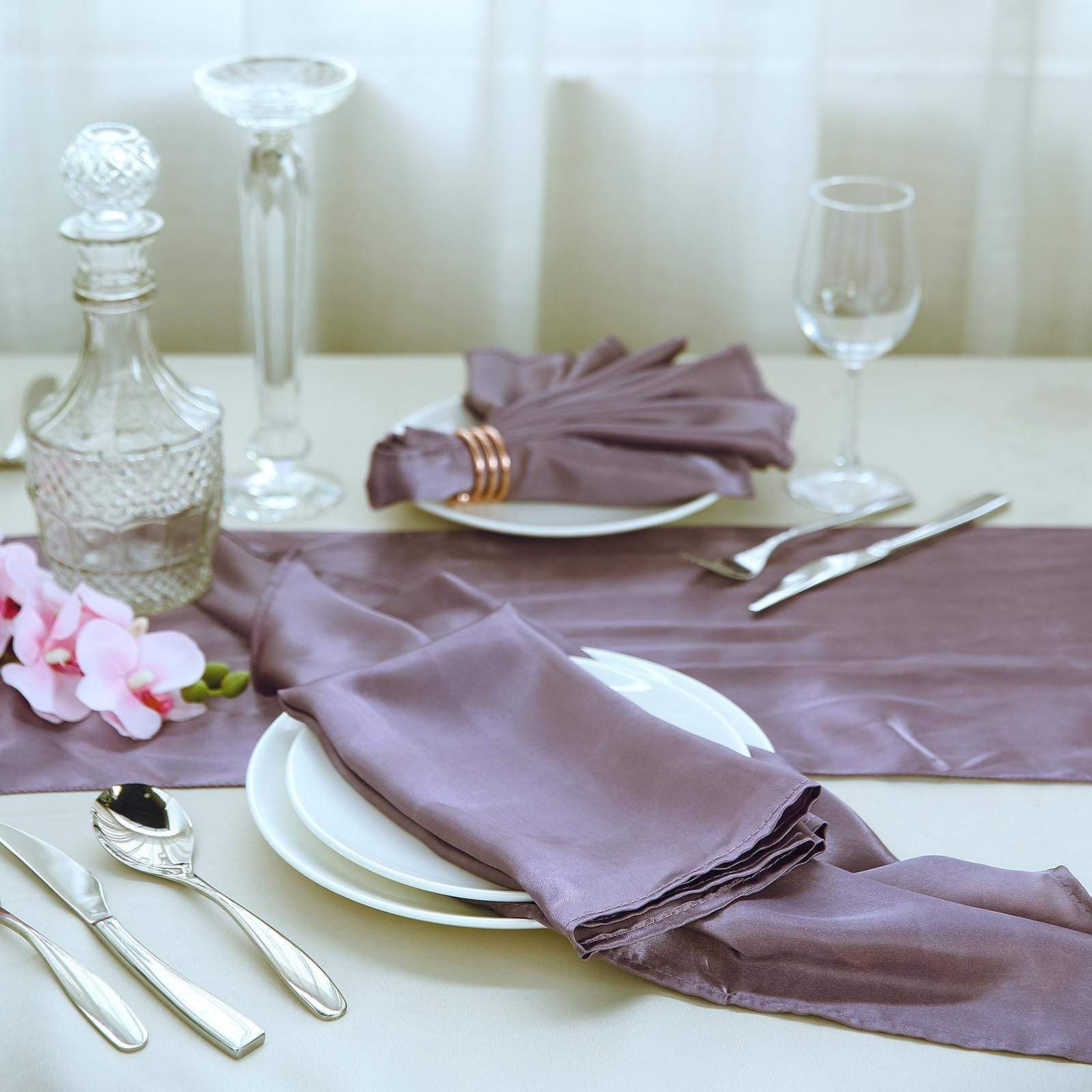 5 Satin Dinner Napkins Wedding Party Reception Events