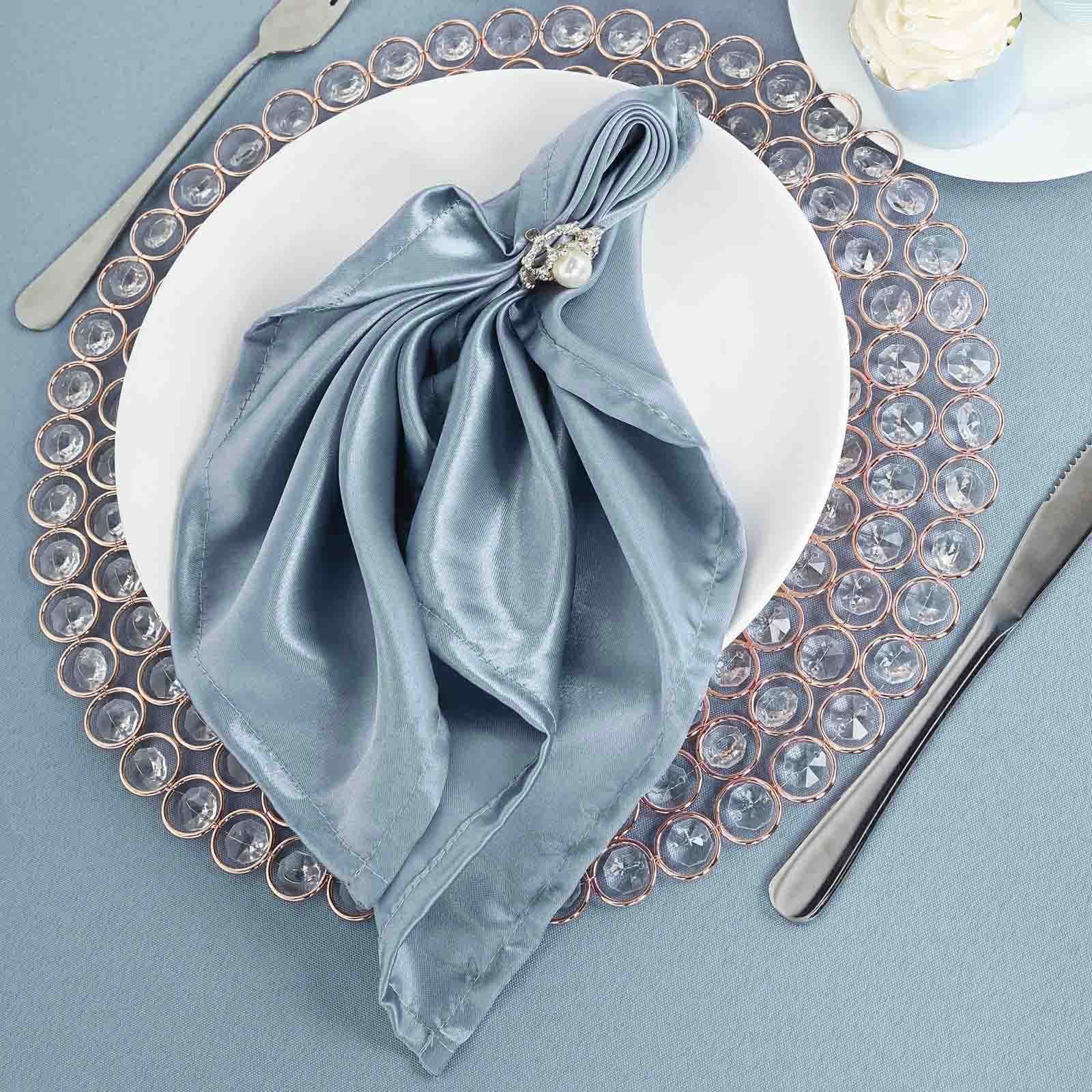 5 Satin Dinner Napkins Wedding Party Reception Events