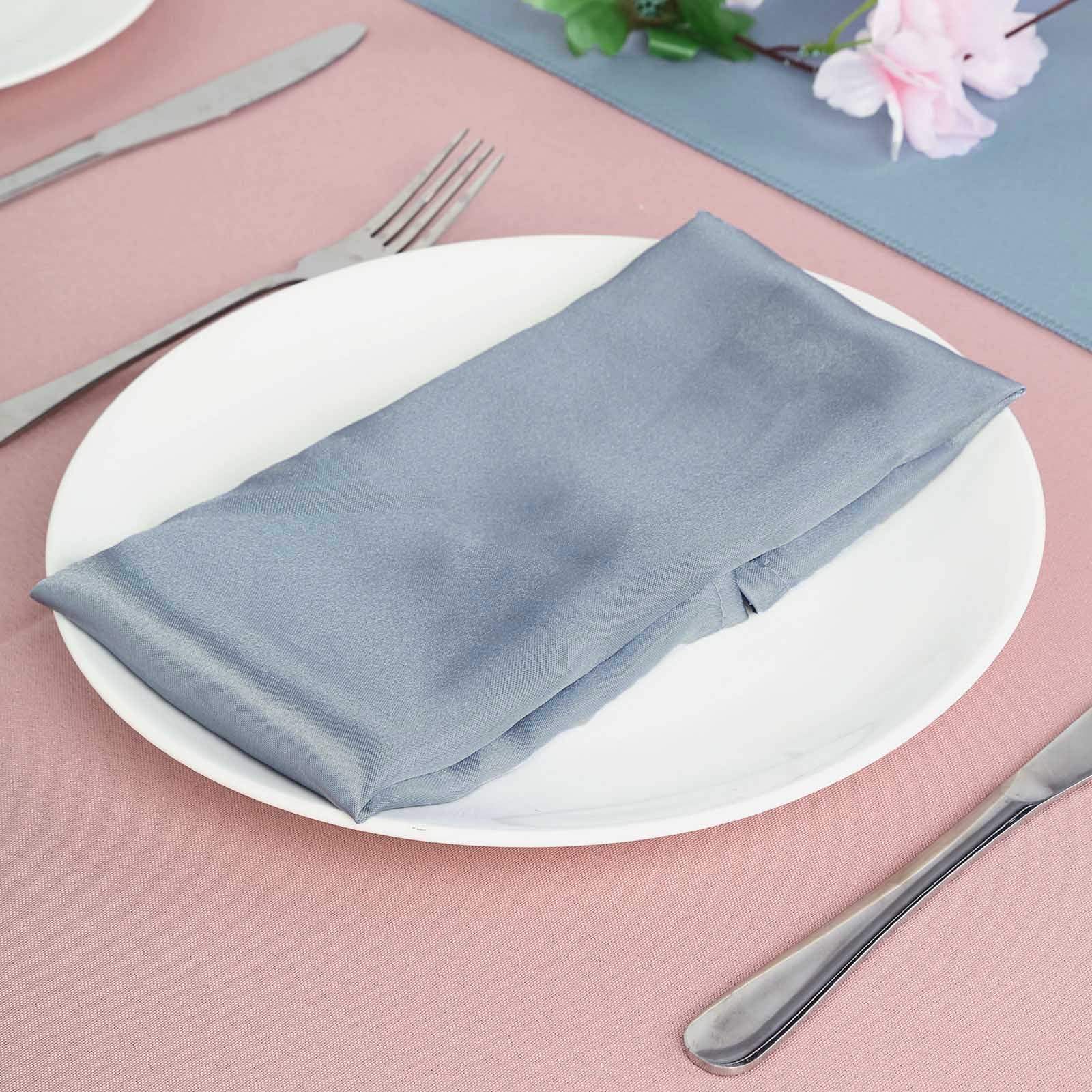 5 Satin Dinner Napkins Wedding Party Reception Events