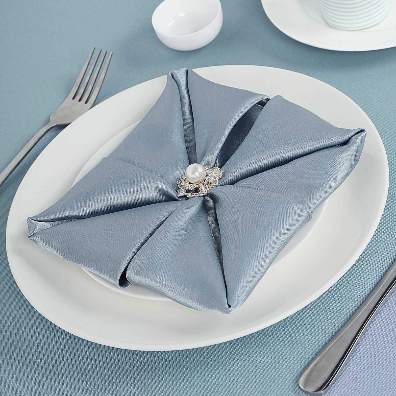5 Satin Dinner Napkins Wedding Party Reception Events